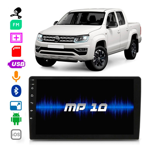 Som Vw Amarok 2017 A 2021 9 Polegadas Esp Bt Usb Fm Câmera