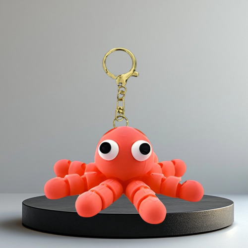 Llavero De Pulpo Articulado Distintos Colores Accesorio Moda Rosa Chicle
