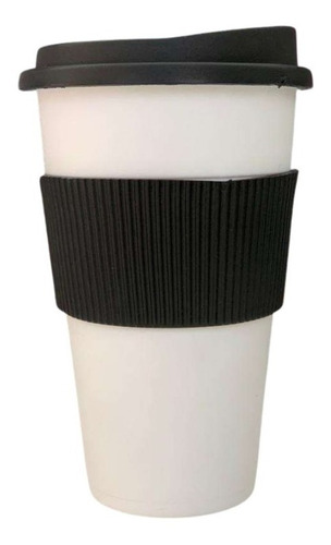 Imagen 5 de 8 de Vaso Térmico Tipo Starbucks + Tapa + Faja 300 Ml Color Dark