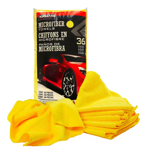 Set 3 Toallas De Microfibra Kirkland Paño Franela Amarillo Lisa