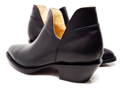 Imagen 3 de 5 de Zapato De Dama Estilo Botín En Fina Piel Vacuno