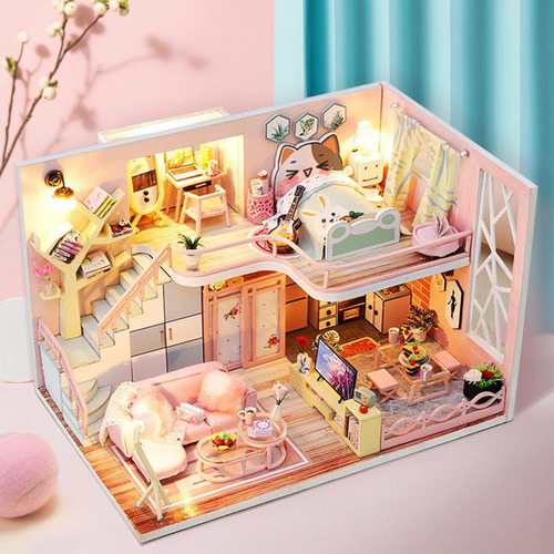 Kit De Casa De Muñecas Miniatura Diy Casa De Flores Madera