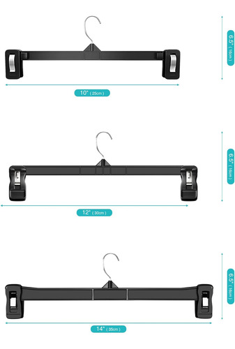 Smartor Perchas Para Pantalones 30 Pack 12inch Negro Plás...