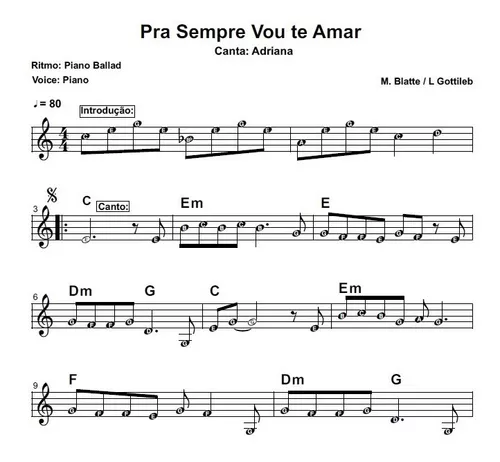 BOATE AZUL - Milionário e José Rico (PARTITURA)