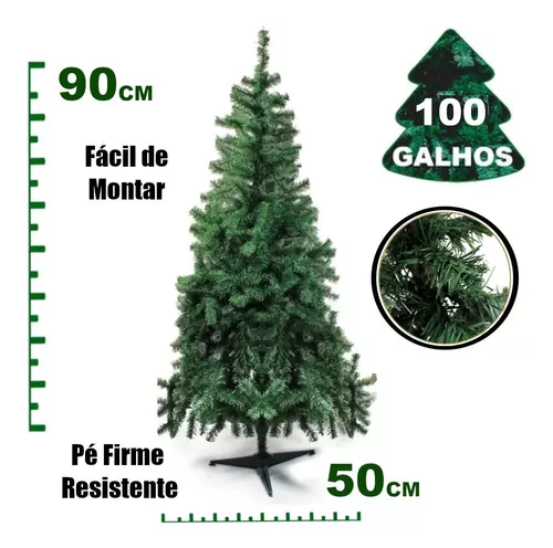 Árvore De Natal Verde Modelo Luxo Pinheiro 90 Cm 73 Galhos A0309N