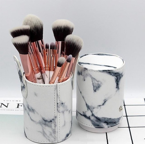 Imagen 2 de 5 de Set De 10 Brochas Pinceles Cepillos Pelo Ultrasuave + Tubo