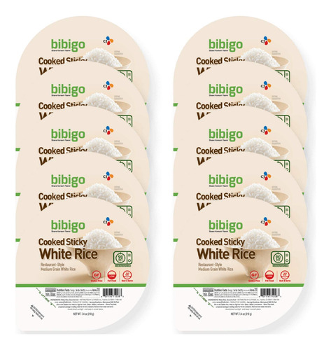 Arroz Blanco Pegajoso Cocido Estilo Restaurante 210g X 10 Un
