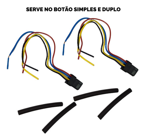 Par Conector Botao Vidro Eletrico Fox Crossfox Spacefox