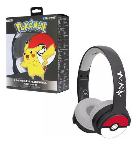 Audífonos Infantiles Bluetooth Pokeball Pikachu Para Niños 