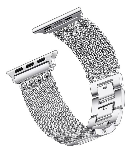 Vapho Correa Para Apple Watch De Acero Inoxidable A18 Plateado 42/45/46/49 Mm