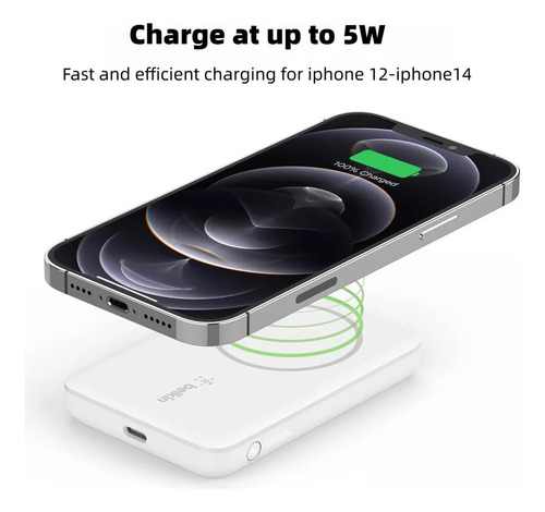 Batería iPhone Magsafe Externa Magnetica 5000 Mah Oem