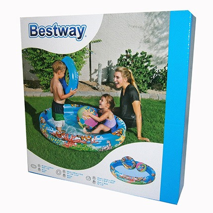 Imagen 3 de 3 de Piscina Inflable Con Aro Flotador Y Pelota.
