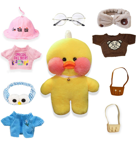 Nihay Conjunto De Pato De Peluche Con 9 piezas De Ropa,