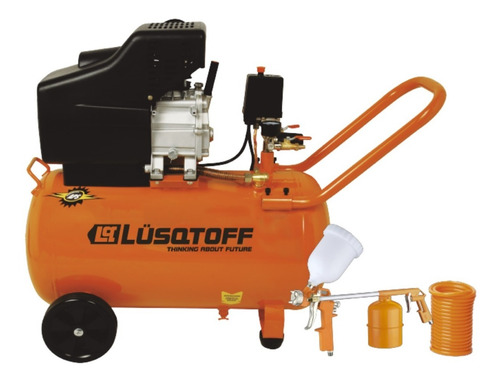 Imagen 1 de 9 de Compresor De Aire Eléctrico Portátil 2.5hp 50l Accesorios