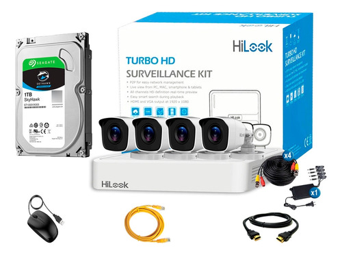 Cámaras Seguridad Kit 4 Exterior Full Hd 2mp + Disco 1tb