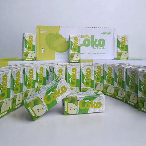 Água De Coco Sabor Maçã Verde - Kit 27 Uni - Maça Verde