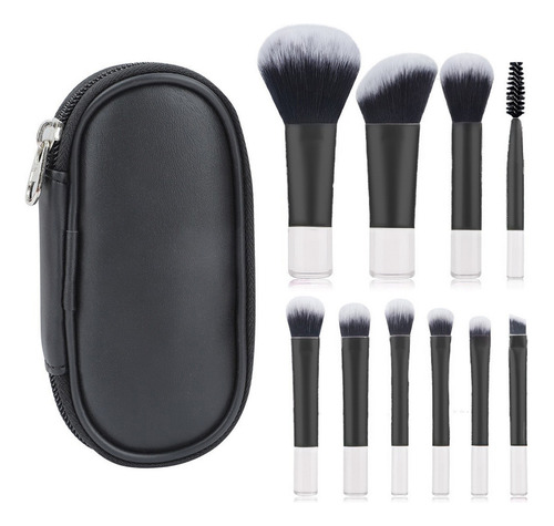 A Set De 10 Minibrochas De Maquillaje