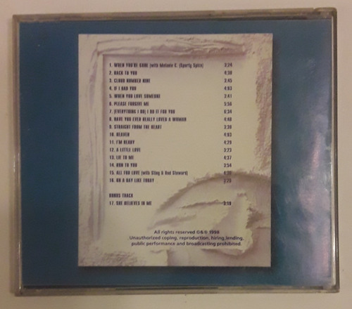 Bryan Adams Cd Gold Ballads (ver Descrip.) 1999 Original