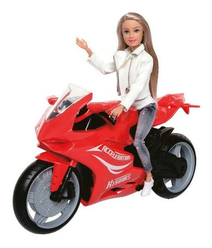 Imagen 2 de 6 de Muñeca Paloma Con Su Moto - El Duende Azul