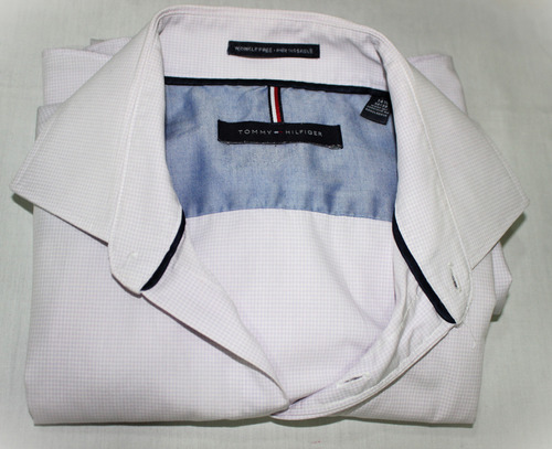 Camisa Tommy Hilfiger T-m  Lila Claro Cuadritos Algodón Home