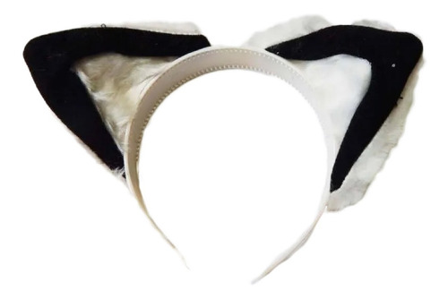 Imagen 1 de 2 de Diadema Orejas De Gato Kawaii Cosplay Moda Koreana B/n
