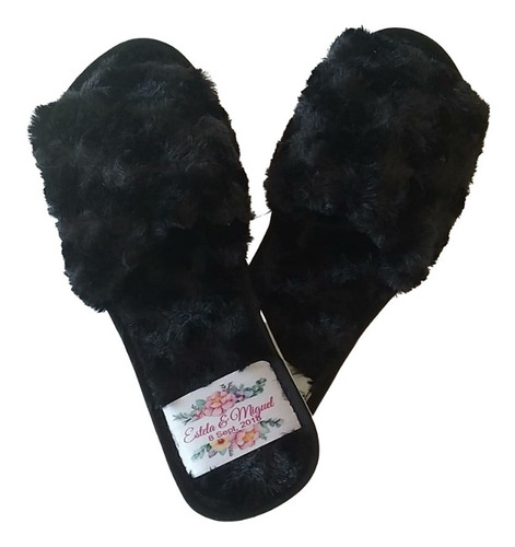 50 Pantuflas Peluche Grabadas Boda Y Xv Años 