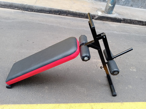 Banca Plegable Abdominal+ejercitador D Piernas+10k En Discos
