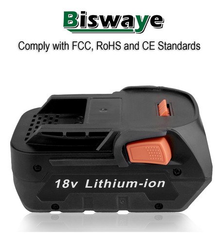 Biswaye 2 Bateria Ion Litio 18 V 6,0 Ah Repuesto Para Ridgid