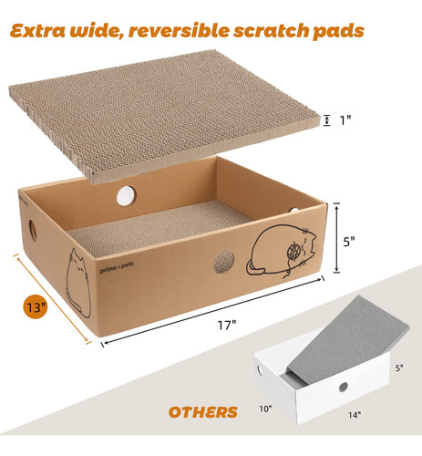 Bloc De Rascar Para Gatos Primepets, Ancho Y Reversible, Paq