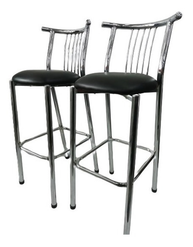 Silla Alta Geminis Cromada X2 Reforzado P/desayunador Barra