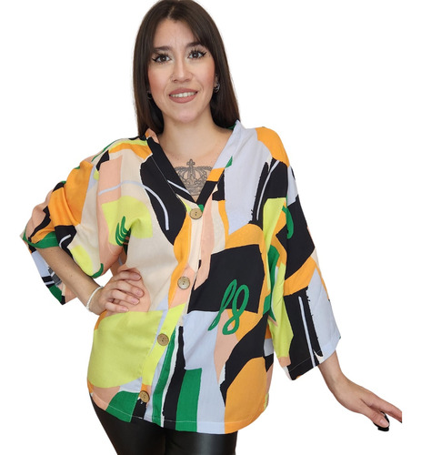 Camisa Fibrana Amplia Wide De Mujer Premium Nuevos Diseños