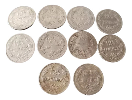 Lochas 12 1/2 Céntimos Venezuela 1945 Al 58 Lote 10 Monedas 