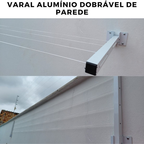 Varal Roupa Alumínio Articulado Dobrável Resistente E Forte Cor Branco