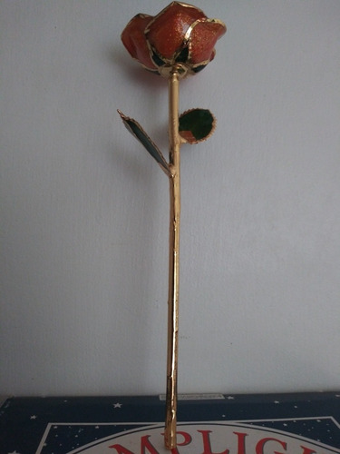 Rosa Preservada En Baño 24 Gold Rosa Por Siempre De 29cm