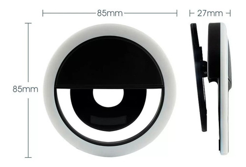 Aro De Luz Led P Celular Recargable Con Clip 3 Intensidades