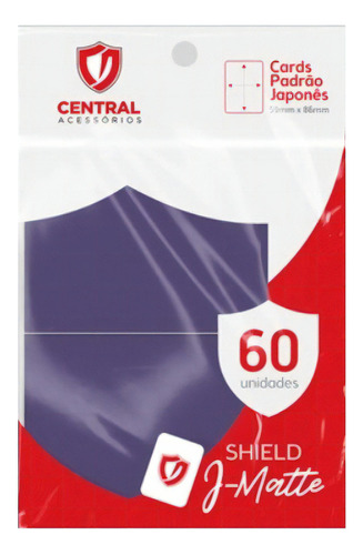 Sleeve Shield Central Azul Marinho 60 Un. Yugioh 62x89 Mm Jp Small Size