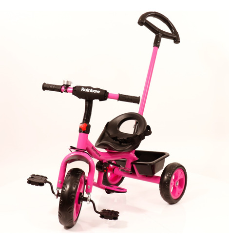 Triciclo Con Manija Direccional Bankshee Rainbow. Reforzado Color Rosa