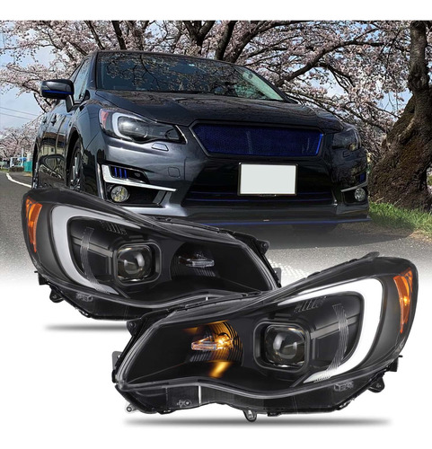 Para Faro Delantero Proyector Tubo Luz Led Subaru Impreza Xv