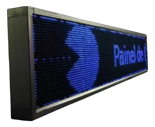 Painel Letreiro Led Digital 100x20  Interno Azul