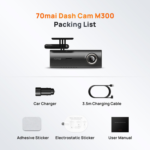 Dash Cam 70mai M300 1296p Qhd 140° Wifi De Gran Angularan