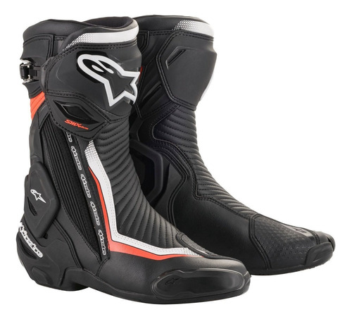 Botas Para Moto Alpinestars Smx Plus V2 Negro/ Rojo