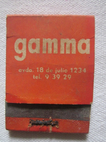 Antigua Caja De Fosforos Gamma Casa De Discos Montevideo