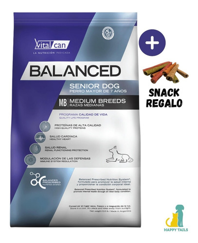 Vital Can Balanced Senior Medium Breed X 12 Kg + Envio Zn