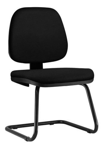 Cadeira Para Escritório Job Fixa Crepe Preto - Lyam Decor