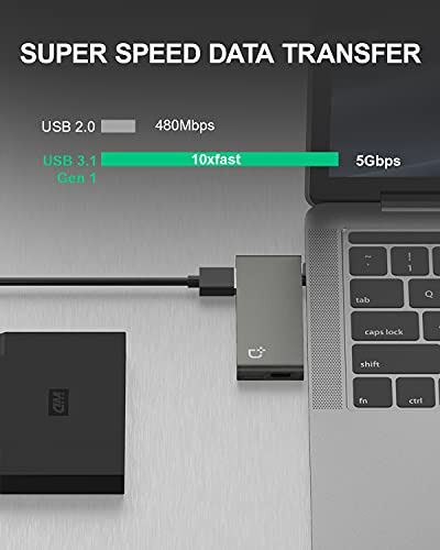 Hub Usb-c 4 En 1 Dockcase Con Tipo C, Usb 3.0, Usb 2.0 Comp
