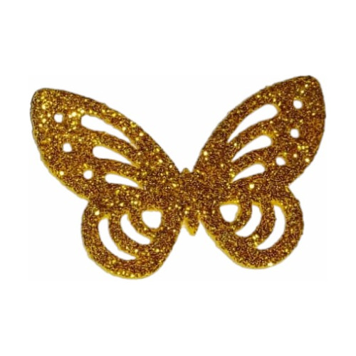 Aplique Eva Com Glitter Borboleta Vazada - 100 Unidades