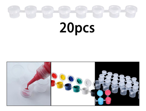 20 Pçs Mini Potes De Tinta Vazios Tiras 2ml 20cm