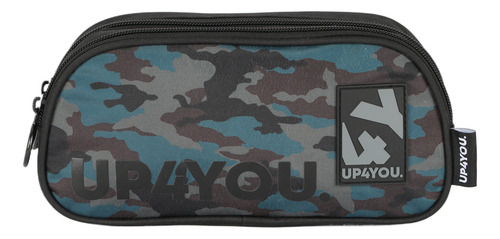 Estojo Duplo Escolar Up4you Camuflado Luxcel Et47995 Cor Verde