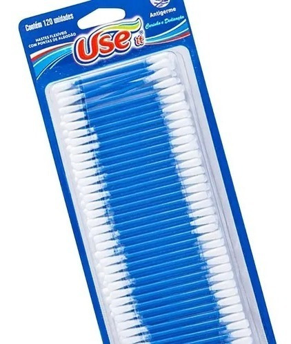 Imagem 3 de 3 de Use It Cotonete Hastes Bastonetes Flexível 100% Algodão 120u