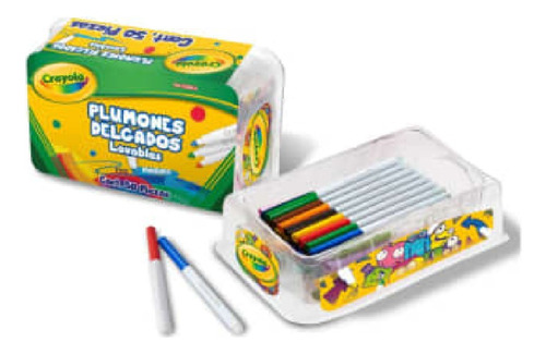 Plumones Delgados Lavables Crayola Super Tips 50 Pzas